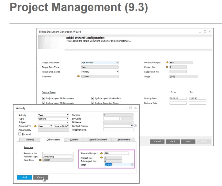 Project Management en SAP Business One 9.3