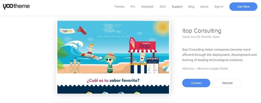 Itop entra en la Expert Page de Yootheme