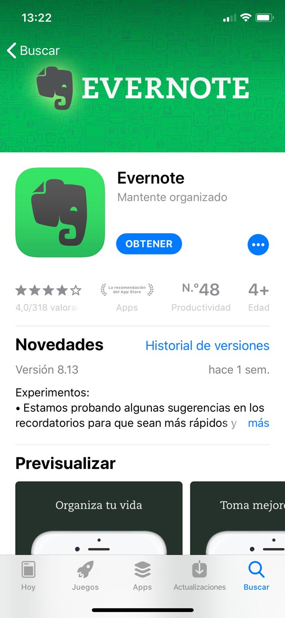 App de Evernote